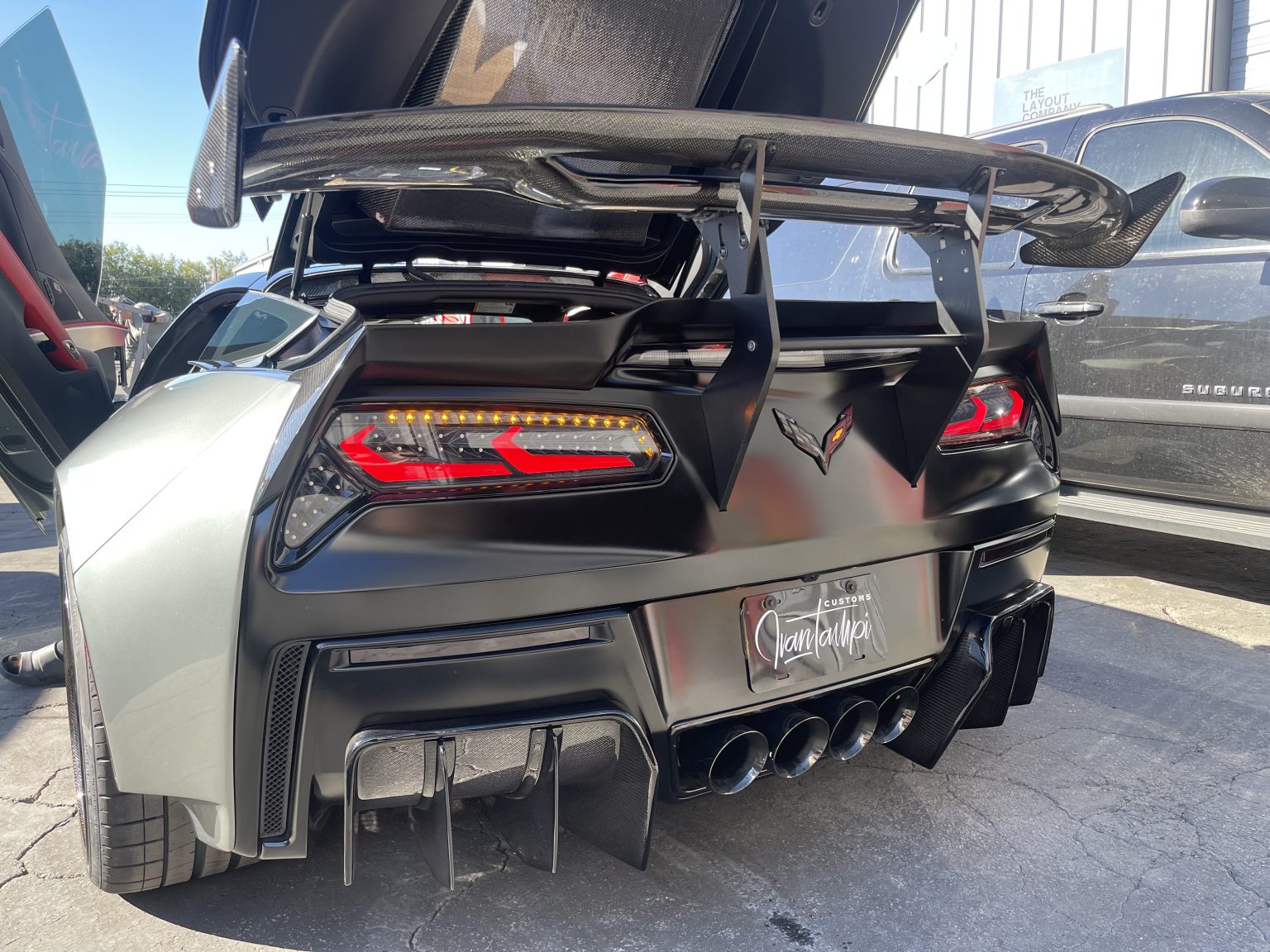 C7 Corvette Stingray 2014-2019 3rd Brake Light Spoiler Blackout – Smoked Acrylic, Self-Adhesive